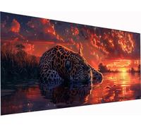 Diamond Painting Tramonto Grandi Dimensioni XXL 60x30cm, Diamond Painting Kit Completo Animale, DIY Quadri con Perline Ricamo a Punto Croce Kit, per Decorazione per la Casa, Regalo Donna Y-4377