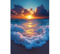 Diamond Painting Tramonto Pittura Diamante Paesaggio Diamond Painting Adulti, Diamantini Crystal Art 5D DIY Strass Ricamo a Punto Croce Artigianale per Decorazioni Casa, Regalo 60x80 cm -bby2507FN