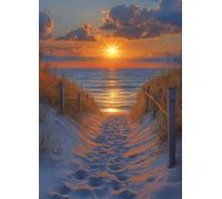 Diamond Painting Tramonto Pittura Diamante Vista Mare Diamond Painting Adulti, Diamantini Crystal Art 5D DIY Strass Ricamo a Punto Croce Artigianale per Decorazioni Casa, Regalo 80X110Cm -bby250718
