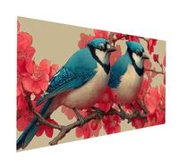 Diamond Painting Uccelli Diamond Painting by Numbers 80 x 160 CM, Fai Da Te Kit Punto Croce Pittura Diamante Fiore, 5D Diamantini Crystal Art Dipingere Con I Numeri per Decorazioni Casa JXL-11357