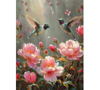 Diamond Painting Uccelli, Diamond Painting Kit Completo Fiore, Disegni con Perline da Attaccare, DIY Diamante Crystal Art, Kit per Pittura Diamante Mosaico per Decorazioni Casa Regalo 60X80cm 3-7737
