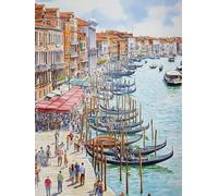 Diamond Painting Venezia Diamond Painting Kit Completo, 135x90 cm DIY Pittura Diamante Kits, 5D Strass Ricamo a Punto Croce Diamantini Crystal Art, Regalo di Casa Decorazione Città dell'acqua W-5004
