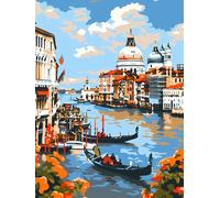 Diamond Painting Venezia Diamond Painting Kit Completo, 5D Diamond-painting Città acqua Pittura Diamante Adultii, Disegni con Perline da Attaccare Fai da Te, Decorativo Parete Regalo 70x100cm 6X-662