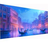 Diamond Painting Venezia Grandi Dimensioni XXL 160x80cm, 5D Diamond Painting Kit Completo Città, DIY Quadri con Perline Ricamo a Punto Croce Kit, per Decorazione per la Casa, Regalo Donna 1-1096