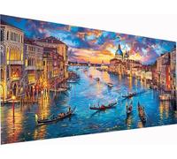 Diamond Painting Venezia Grandi Dimensioni XXL 60x30cm, 5D Diamond Painting Kit Completo Città, DIY Quadri con Perline Ricamo a Punto Croce Kit, per Decorazione per la Casa, Regalo Donna 6-8252