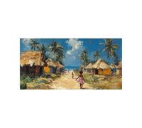 Diamond Painting Villaggio Strass Dipingere con i Numeri Adulti Africa, 5D DIY Diamond Painting con Tele per Dipingere 30 x 60 CM, Diamante Quadri da Dipingere Numerati per Decorazioni Casa 2509-7467