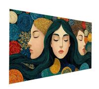 Diamond Painting Viso Diamond Painting by Numbers 50x100cm, Fai Da Te Kit Punto Croce Pittura Diamante Astratto, 5D Diamantini Crystal Art Dipingere Con I Numeri per Decorazioni Casa, Regalo JXL-8014