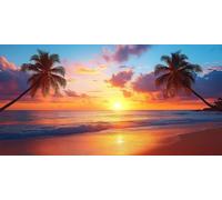 Diamond Painting Vista mare,alberi cocco Diamond Painting Grandi Dimensioni 50x100cm,Diamantini Crystal Art Fai Da Te Adulti,Pittura Diamante Strass Ricamo Artigianato,Natale Decorazioni Casa D-191