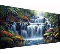 Diamond Painting Waterfall Grandi Dimensioni 300x100cm, Diamond Painting Kit Completo Paesaggio, DIY Quadri con Perline Ricamo a Punto Croce Kit, per Decorazione per la Casa, Regalo Donna 6-3273