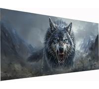 Diamond Painting Wolf Grandi Dimensioni XXL 200x100cm, 5D Diamond Painting Kit Completo Animale, DIY Quadri con Perline Ricamo a Punto Croce Kit, per Decorazione per la Casa, Regalo Donna 6-7059