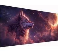 Diamond Painting Wolf Grandi Dimensioni XXL 90x45cm, Diamond Painting Kit Completo Cielo Stellato, DIY Quadri con Perline Ricamo a Punto Croce Kit, per Decorazione per la Casa, Regalo Donna I-9897