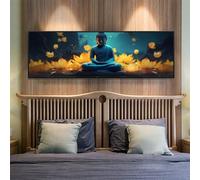 Diamond Painting Zen Diamond Painting Adulti per Decor Parete, Grandi Dimensioni 31.4x82.6 Inch/80x210 cm, DIY Pittura Diamante Loto Diamantini Crystal Art Bambini, Ricamo a Punto Croce Artigianato
