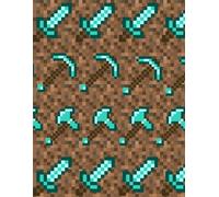 Diamond Pickaxe, Sword & Axe Notebook - Pixel Block Pattern - 8.5x11 College Ruled, 100 Lined Pages for Gamers, School Supplies, and Crafting