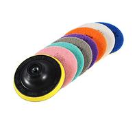 Diamond Polishing Pads, Backer Pad, Wet Dry Granite Stone Polish Pad Kit, for Drill, Grinder, Polisher, 4 Inch Polishing Pad for Concrete Marble Rock Countertop Quartz