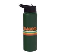 DIAMOND Retro Personalizzato Nome Vintage Stripes Stainless Steel Insulated Water Bottle