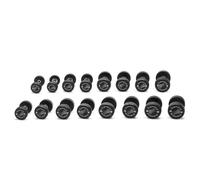 Diamond Set 8 Coppie Manubri Gommati Tondi 26-40 Kg Pro Black Nero