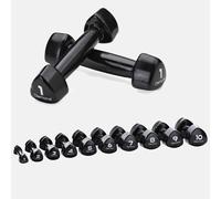 Diamond Set Manubri in Vinile da 1 a 10 kg Full Black Manubrietti Professionali