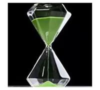 Diamond-Shaped - Set timer di sabbia da 5/15/30 minuti Creative Hourglass, Modern Home Decoration for Living Room & Office Desk | Timepiece decorativo (verde, 5 minuti)