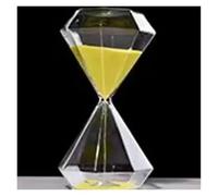 Diamond-Shaped - Set timer di sabbia da 5/15/30 minuti Creative Hourglass, Modern Home Decoration for Living Room & Office Desk | Timepiece decorativo (giallo, 5 min)