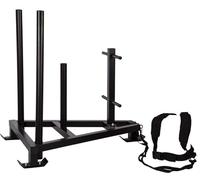 Diamond【Slitta Cross Training Professionale Prowler Power Sled con Imbragatura | Carico Max 270Kg | per Spinta & Trazione | Compatibile con Dischi Foro 50mm & 25mm | Fitness, Palestra, Atleti