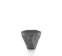 STONES HOME FURNITURE, Tavolino Salotto Moderno in Compensato Marino Ricoperto da Tasselli di Pietra Fossile White Agata, Modello Diamond Small, Colore Grigio Scuro, 60 x 60 x h 50 cm