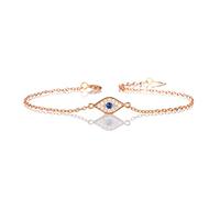 Diamond Treats Bracciale cattivo occhio per donna e ragazza in argento Sterling 925, bracciale portafortuna da donna in cattivo occhio incastonato con pietre in zirconia blu e bianco, Argento sterling