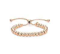 Diamond Treats Bracciale da Donna in ARGENTO STERLING 925 Placcato in Oro Rosa, Bracciale a Palline dal Design Italiano e alla Moda. Questo Bracciale Regolabile è il Regalo Perfetto per le Donne.