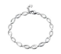 Diamond Treats Braccialetto Argento Donne, solido ARGENTO 925 STERLING, Anelli Ovali Zircone Cubico Scintillante. Lussuoso Braccialetto Signore 16,5-17,8 centimetri Regalo Gioielleria Perfetto Lei.