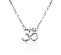 Diamond Treats Collana con Ciondolo a Forma di Divino OM in Argento 925, Catena e Ciondolo in OM (Aum) per Donna e Ragazza, Collana Donna in Argento, Oro Giallo o Oro Rosa, con Confezione Regalo