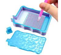 Diamondd Painting Tray - Bead Sorting Organizer Plate, Spill Proof Bead Picker Tray withFlip Top Lid, Jewelry Rhinestone Storage Box for Craft Sorting Beads Diamondd Painting Stoning Art Tools Desk