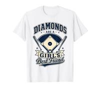 Diamonds Are A Girl's Best Friend Baseball & Softball Maglietta