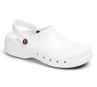 DIAN - Eva Plus Bianco 37, Zoccoli Anatomici Leggeri in Eva per la Salute e l'ospitalità, Unisex, Cinghia Pieghevole, pianta con Micro-Punti di Massaggio, Traspirante, Antibatterico e Antiscivolo