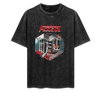 DIAN PIN KE Accept Metal Heart Heavy Metal Running Wild Rage Retro Men's Women's Short Sleeve Soft Washed Cotton T-Shirt Size XXL