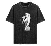 DIAN PIN KE Agnetha Faltskog On Stage Photo Pop Portrait Series Vintage Short Sleeve Men Women T-Shirts Washed Cotton Size L