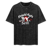 DIAN PIN KE Knight Kats Berlin Vintage Luftwaffe Pilots Motorcycle Club Vintage Washed Tee Unisex Short Sleeve Size 3XL