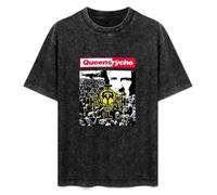 DIAN PIN KE Queensryche Operation Mindcrime 1988 Album Cover Men And Women Vintage Washed Short Sleeve T-Shirt Streetwear Loose Casual Size XL