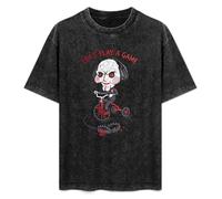 DIAN PIN KE Saw Sketchy Jigsaw Lets Play A Game Men's Women's Short Sleeve Soft Washed Cotton T-Shirt Size L