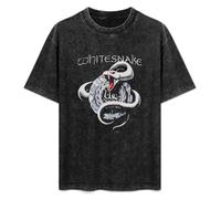 DIAN PIN KE Whitesnake Greatest Men's Summer Casual Wash Tee Tops Size M