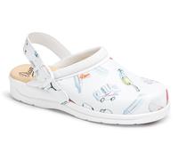 DIAN Pisa Stampato - Scarpe ospedaliere, Bianco, Stampa Pisa, 41 EU