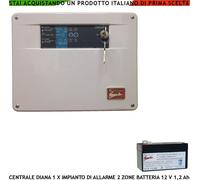 Diana 2 Zone Centrale Allarme Batteria 1,2 Ah Inpianto Antifurto Espand. Sirene