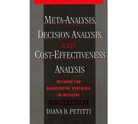 Diana B. Petitt Meta-Analysis, Decision Analysis, and Cost-Ef (Copertina rigida)