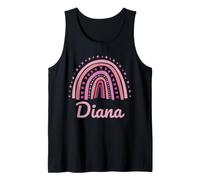 Diana Nome Personalizzato Divertente Donne Rosa Arcobaleno Diana Canotta