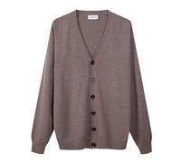 Diana Studio, Cardigan basico Beige Uomo, 100% Lana Merino, maniche lunghe , taglia M, regular fit
