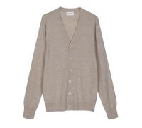 Diana Studio - Cardigan Basico, Beige Chiaro, Uomo, 100% Lana Merino, Maniche Lunghe, Taglia S, Regular Fit