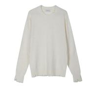 Diana Studio Girocollo in Maglia garzato Maglione, Bianco, L Uomo