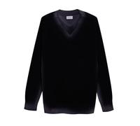 Diana Studio Maglia con Scollo a V aereografata a Mano in Lino Maglione, Nero, L Uomo