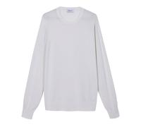 Diana Studio Maglia rasata in Cotone Fresco a Maniche Lunghe Girocollo, Bianco, XL Uomo