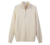 Diana Studio - Maglione Mezza Zip Bianco Perla in Lana, Uomo, Maniche Lunghe, Taglia XXL, Regular Fit