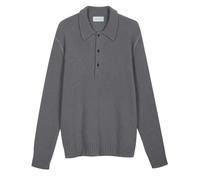 Diana Studio Polo in Maglia con Effetto bouclè Maniche Lunghe, Grigio, L Uomo