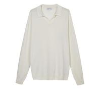 Diana Studio Polo Maniche Lunghe in Cotone Fresco Senza Bottoni, Bianco, M Uomo